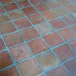 WOOD BURNT, RED FLAMED TERRACOTTA TILE 