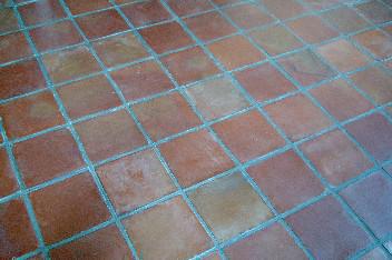 WOOD BURNT, RED FLAMED TERRACOTTA TILE 