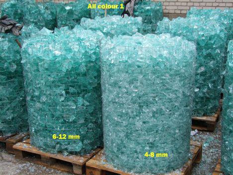 GABIONS FILLED WITH GLASS ROCK